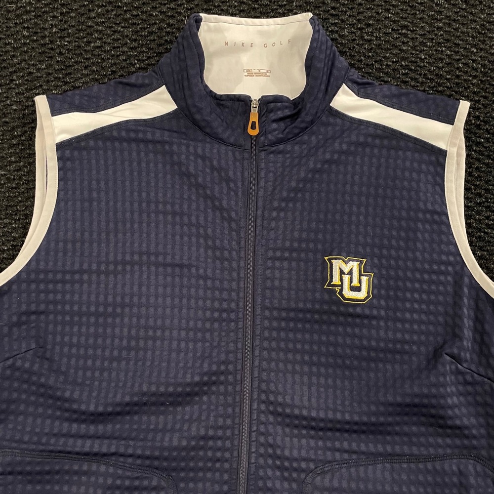 Nike Golf Marquette University Vest Navy Blue Zip Up Women Size Large